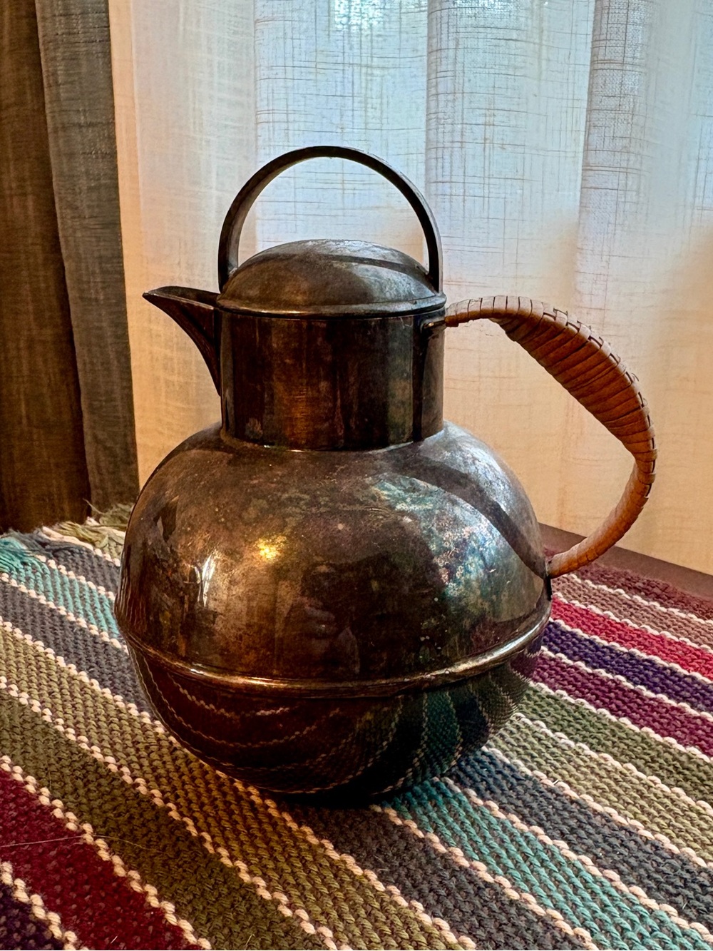 Apollo EPC Bernard Rice Sons Silver Pitcher with Woven Handle